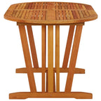 vidaXL Outdoor Patio Dining Table in Brown - Solid Eucalyptus Wood with Umbrella Hole - Farmhouse Style - 63"x33.5"x29.5" Dimensions - Requires Assembly