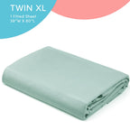 Comfort Spaces Coolmax Moisture Wicking Fitted Sheet Only Super Soft, Fade Resistant, All Elastic Deep Pocket Fits Up To 16' Mattress - Warm Weather Cooling Sheets For Night Sweats, Twin Xl, Aqua