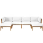 Modway Clearwater Sectional, 6-Piece Set, Gray White