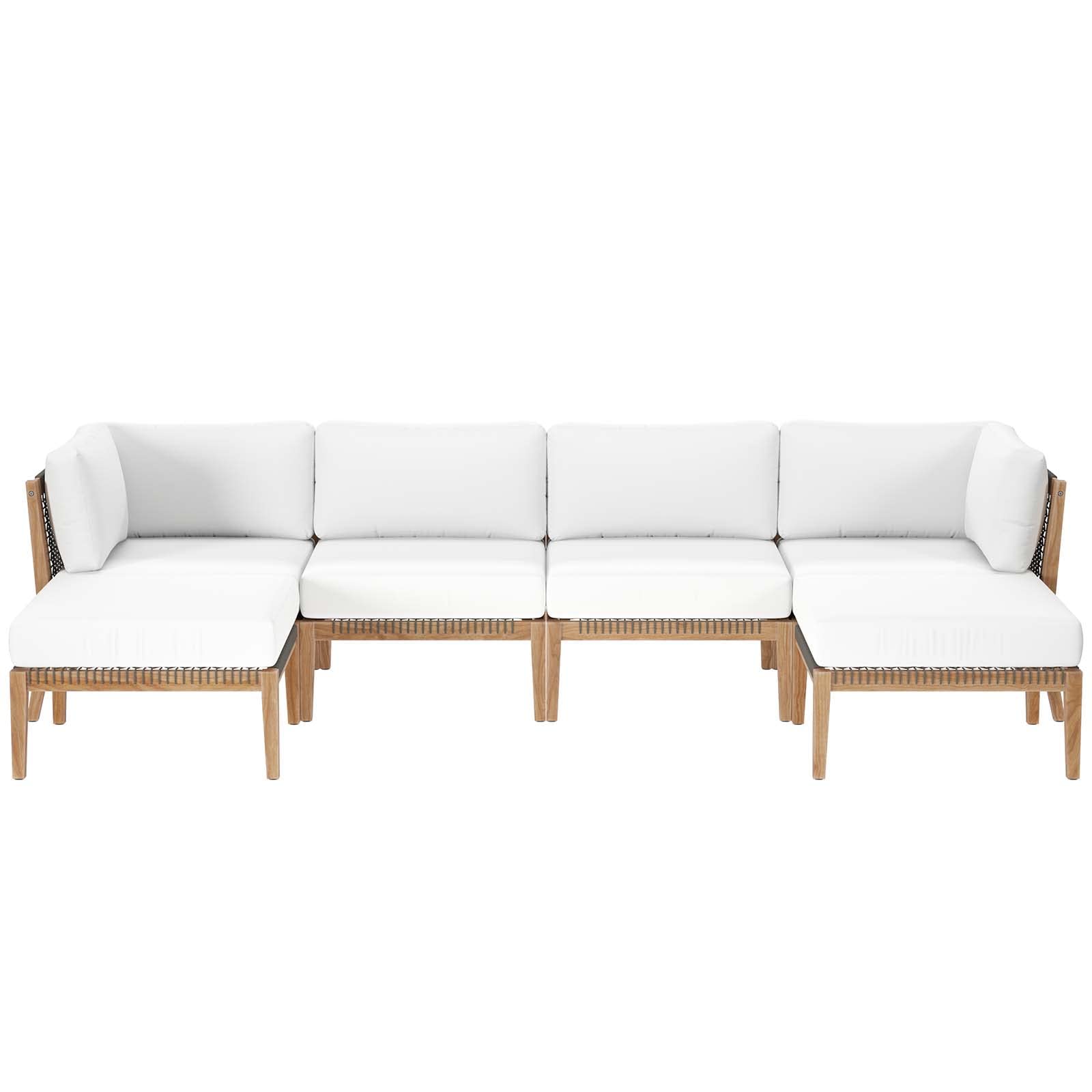Modway Clearwater Sectional, 6-Piece Set, Gray White