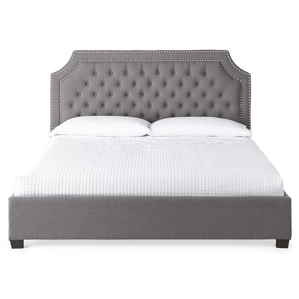 Steve Silver Willshire Tufted King Platform Bed in Gray