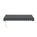 Aleko 12x10 feet Caribbean Style Electric Black Frame Awning, Remote Control Motorized & Manual Crank, Outdoor Shade Canopy with