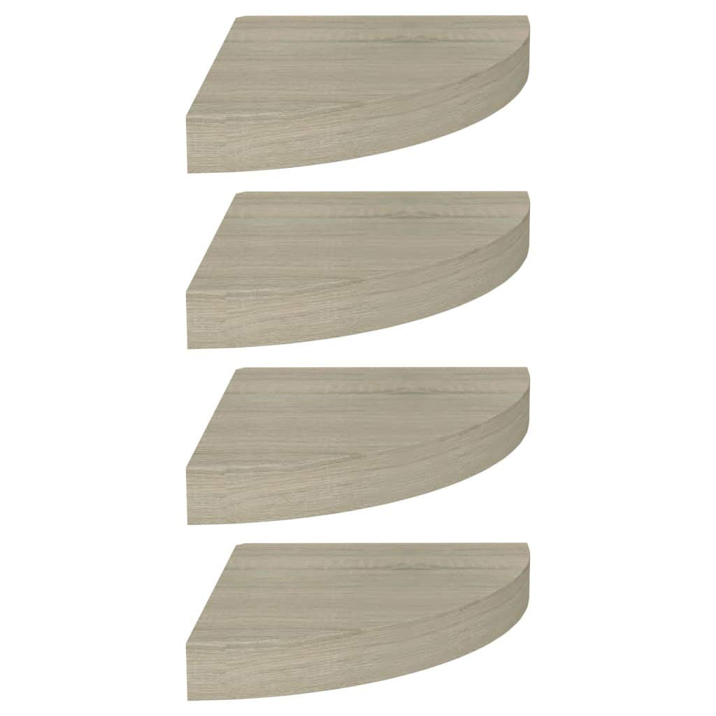 vidaXL Floating Corner Shelves 4 pcs Oak 9.8x9.8x1.5 MDF