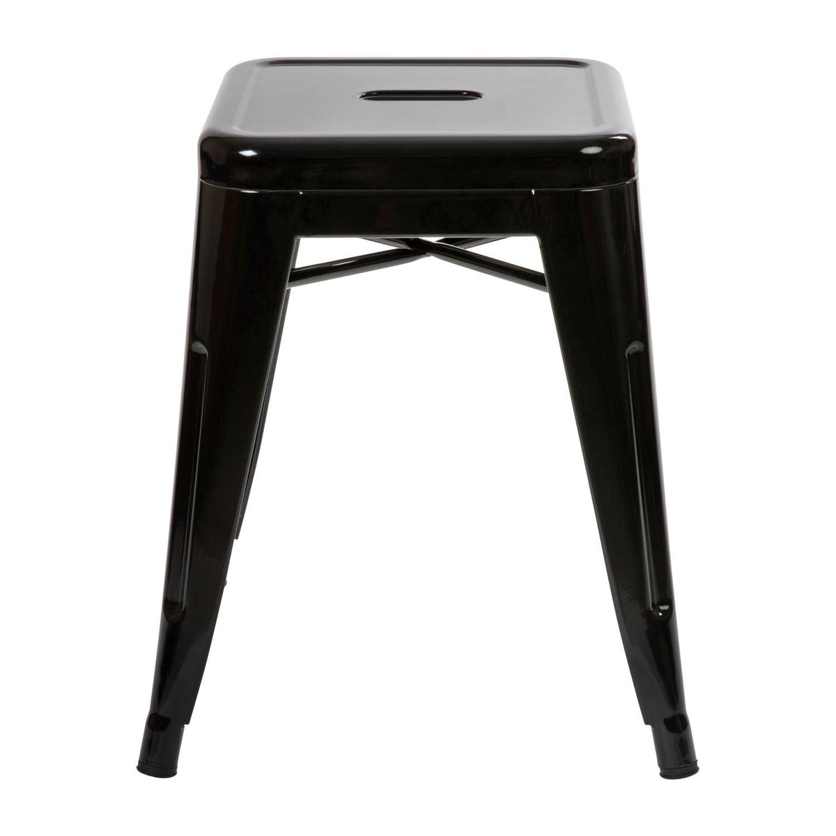 Flash Furniture Metal Dining Table Height Stool - Backless Black Kai Commercial Grade Stool - 18 Inch Stackable Dining Chair - Set of 4
