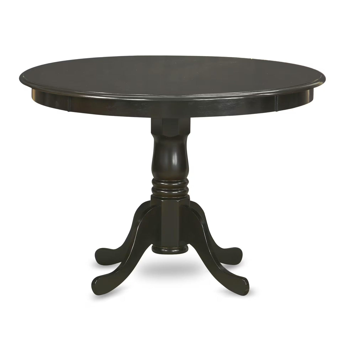 East West Furniture HLPF5-CAP-W 5 Piece Dinette Set for 4 Includes a Round Dining Room Table with Pedestal and 4 Dining Chairs, 42x42 Inch, Cappuccino
