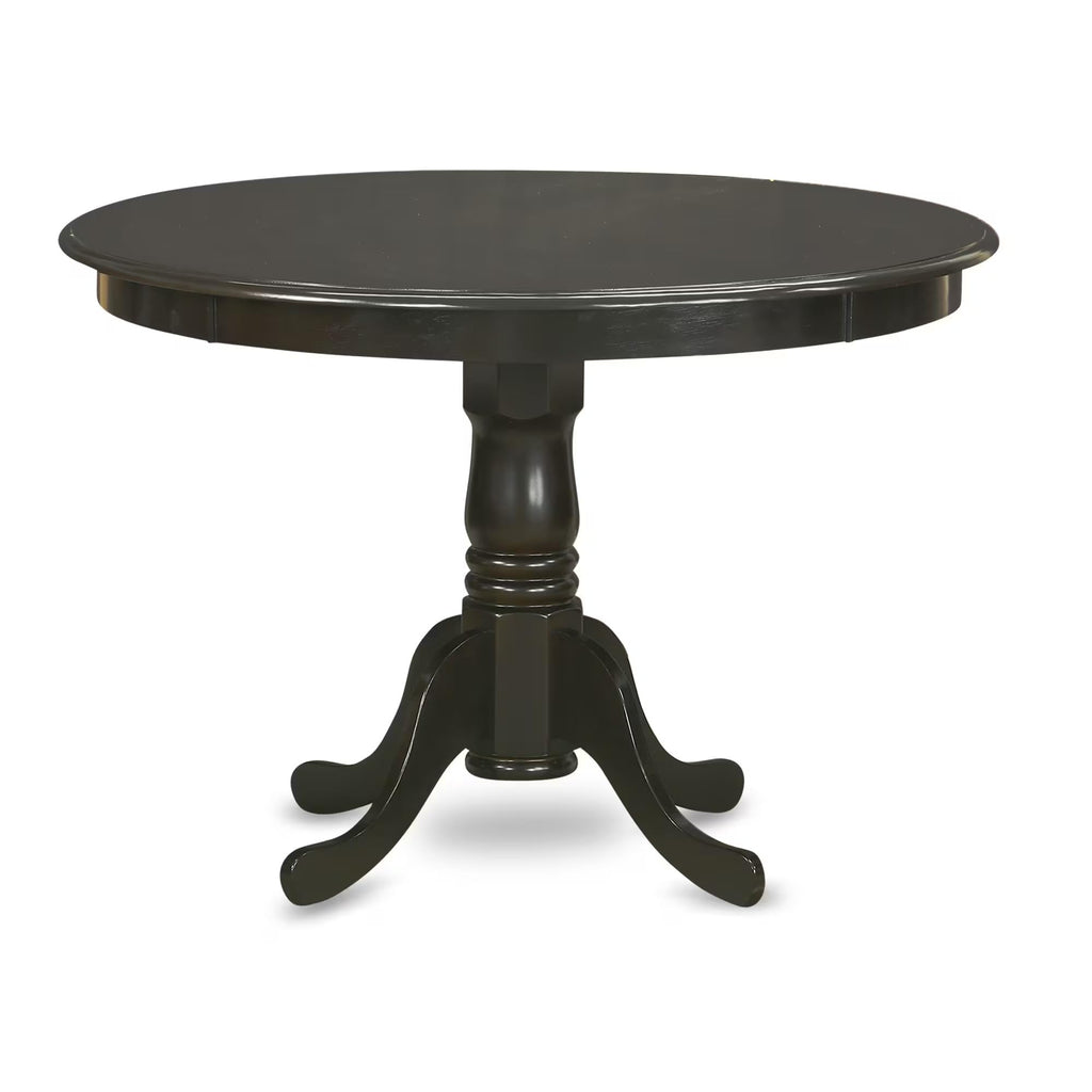East West Furniture HLAN3-CAP-LC Boston 3-Piece Modern Set Contains a Round Table and 2 Faux Leather Kitchen Dining Chairs, 42x42 Inch, Cappuccino