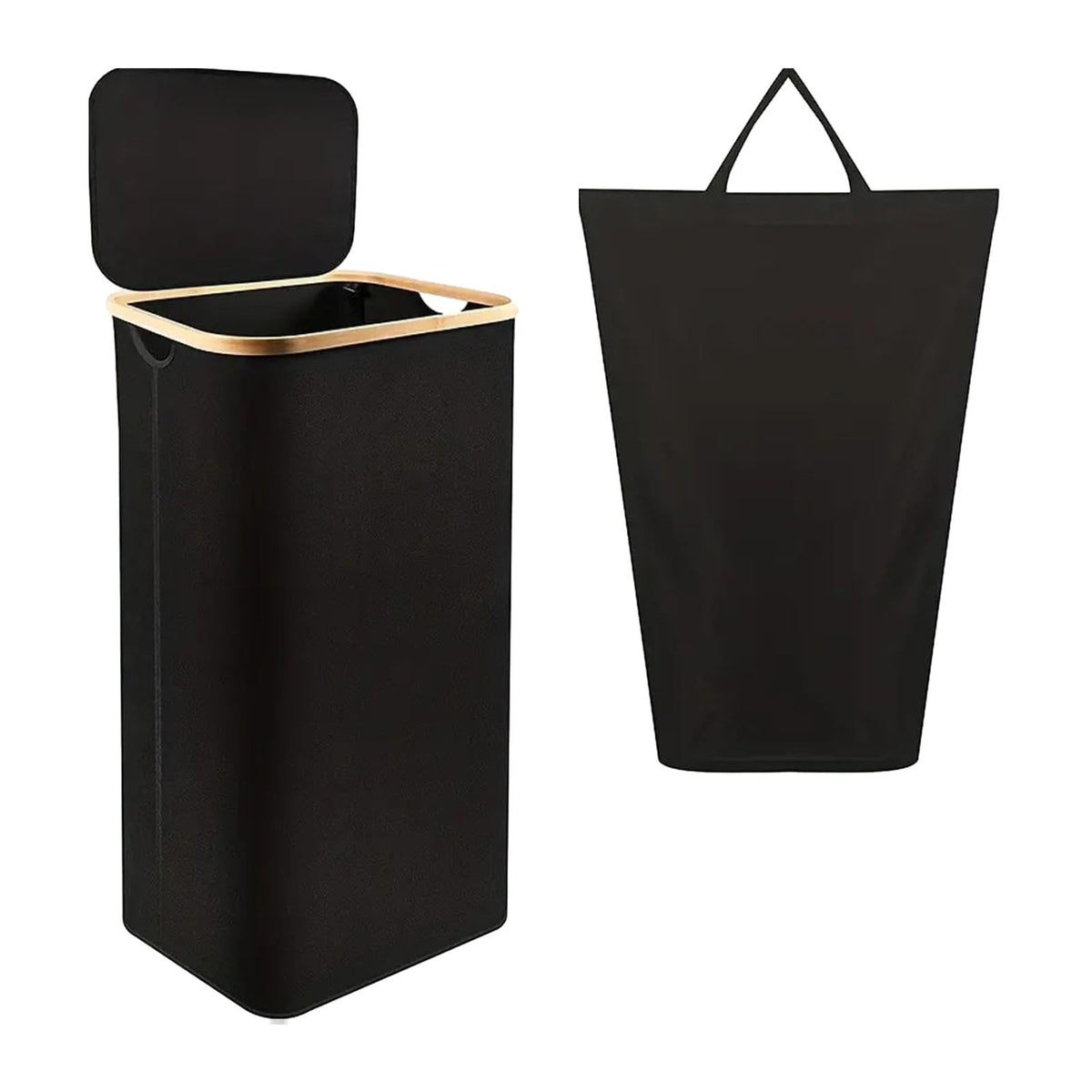 ZOOMELLA Large Laundry Basket Foldable Laundry Hamper for College Bedroom Living Room Black|Hampers|Home & Garden