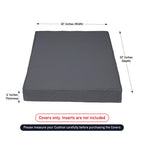 Covers & All Square Outdoor Patio Cushion Covers For Furniture, Armchair, Water, Tear & Uv Resistant Pu Coated Polyester Slipcover With Zippers (Pack Of 2) (32' L X 32' W X 4' Thick, Charcoal Gray)