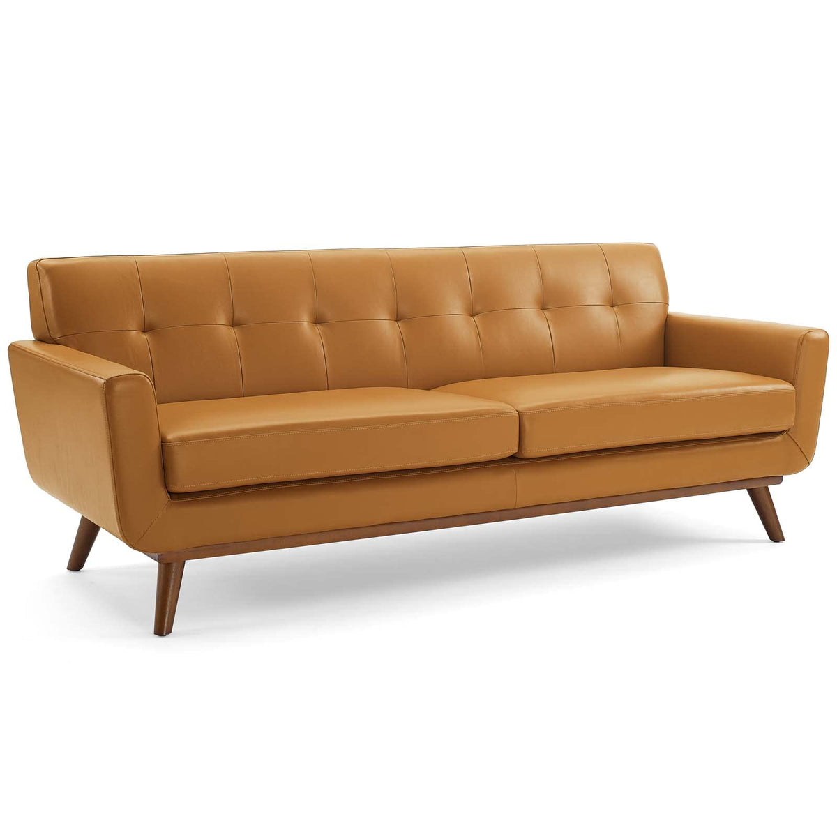 Modway Eei3733Tan Engage Topgrain Leather Living Room Lounge Sofa, Tan