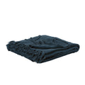 Teal Blue Woven 100% Woven Textured Cotton Throw Blanket