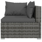 vidaXL Patio Lounge Set 12 Piece with Cushions Garden Outdoor Lawn Yard Terrace Balcony Seat Seating Sofa Lounge Set Furniture Gray Poly Rattan