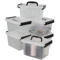 Lesbin Small Plastic Storage Box, 6-Pack 3 Liter Storage Bins with Lid