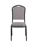 4 Pk. Stacking Chair with Gray Fabric and 2.5 Thick Seat - Black Frame