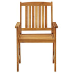 vidaXL 2X Solid Acacia Wood Patio Chairs with Cushions Garden Lounge Seating