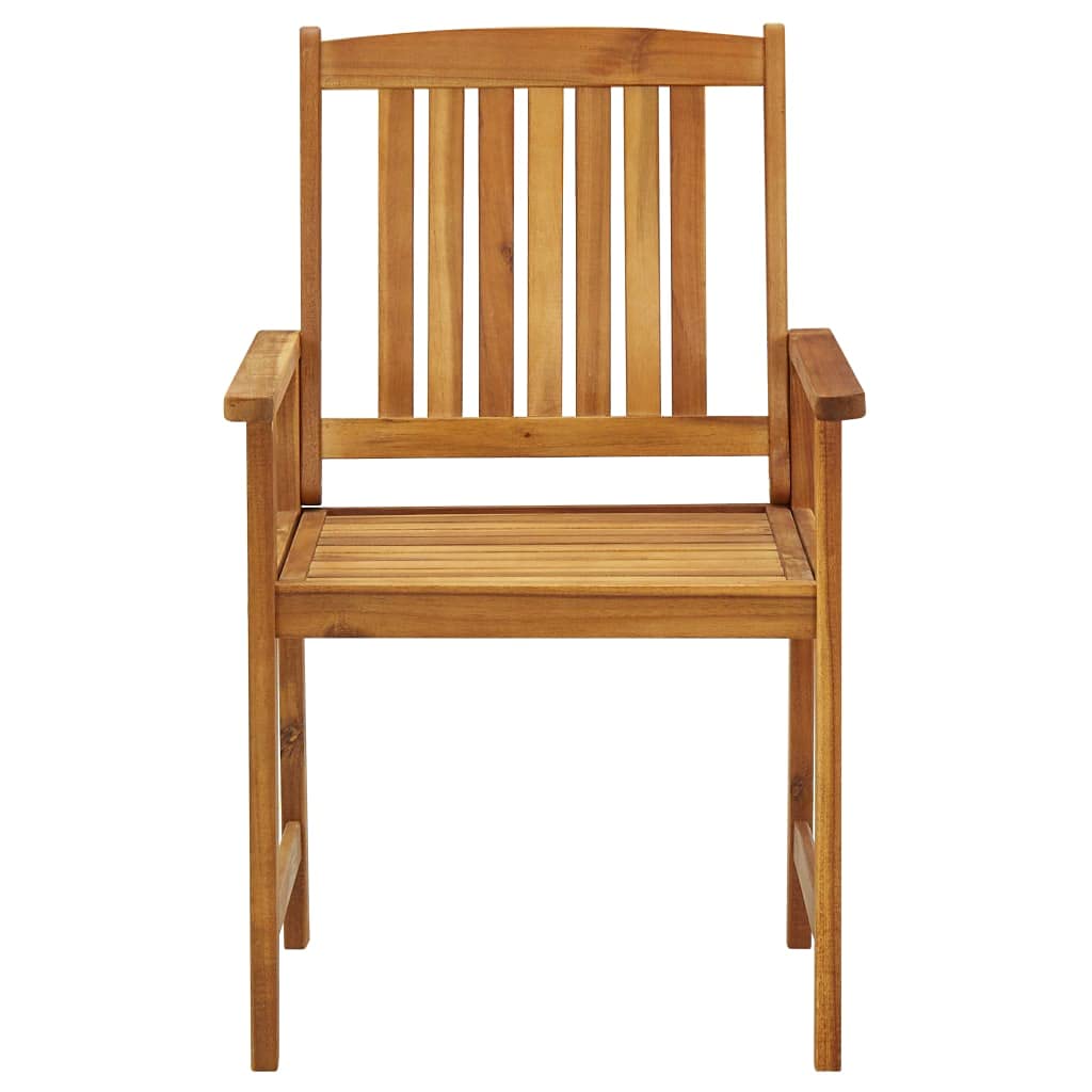 vidaXL 2X Solid Acacia Wood Patio Chairs with Cushions Garden Lounge Seating