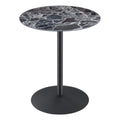 Lilola Home Circa End Table with Black Marble Textured Glass Top