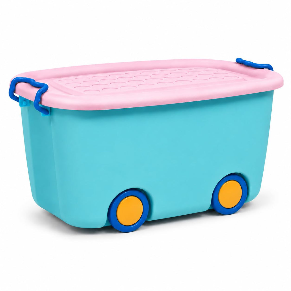 STAR WORK Multipurpose Durable Storage Box Colorful Carshaped Childrens Toy Storage Container with Wheels and Handle (pack of 