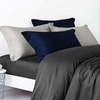Ntbay 2 Pack 500 Thread Count 100% Egyptian Cotton Standard Pillow Shams, Super Soft And Breathable Oxford Pillowcases For Bed, 20X26 Inches, Black