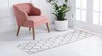 Unique Loom Trellis Frieze Collection Area Rug - Rounded (2' X 10' Runner, Ivory/ Gray)