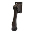 Qcaa Solid Brass Drop Down Door Stop, 4 ', Oil Rubbed Bronze Us10B, 1 Pack