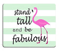 Pingpi Flamingo Quote Mouse Pad, Stand Tall & Be Fabulous, Personalized Design Non-Slip Rubber Mouse Pad