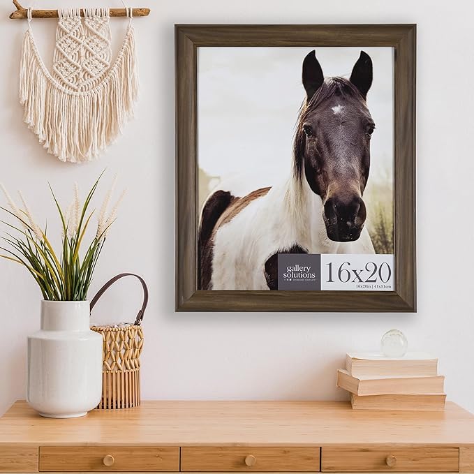 Gallery Solutions - 16''X20'' - Wallnut Frame - Large Wall Frame - Stylish And Versatile Solution - Favorite Photos Or Artwork -