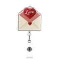Valentine'S Day Badge Reel Retractable Clip For Nurse, Love Letter Badge Holder With 360Rotation Alligator Clip Valentines For O