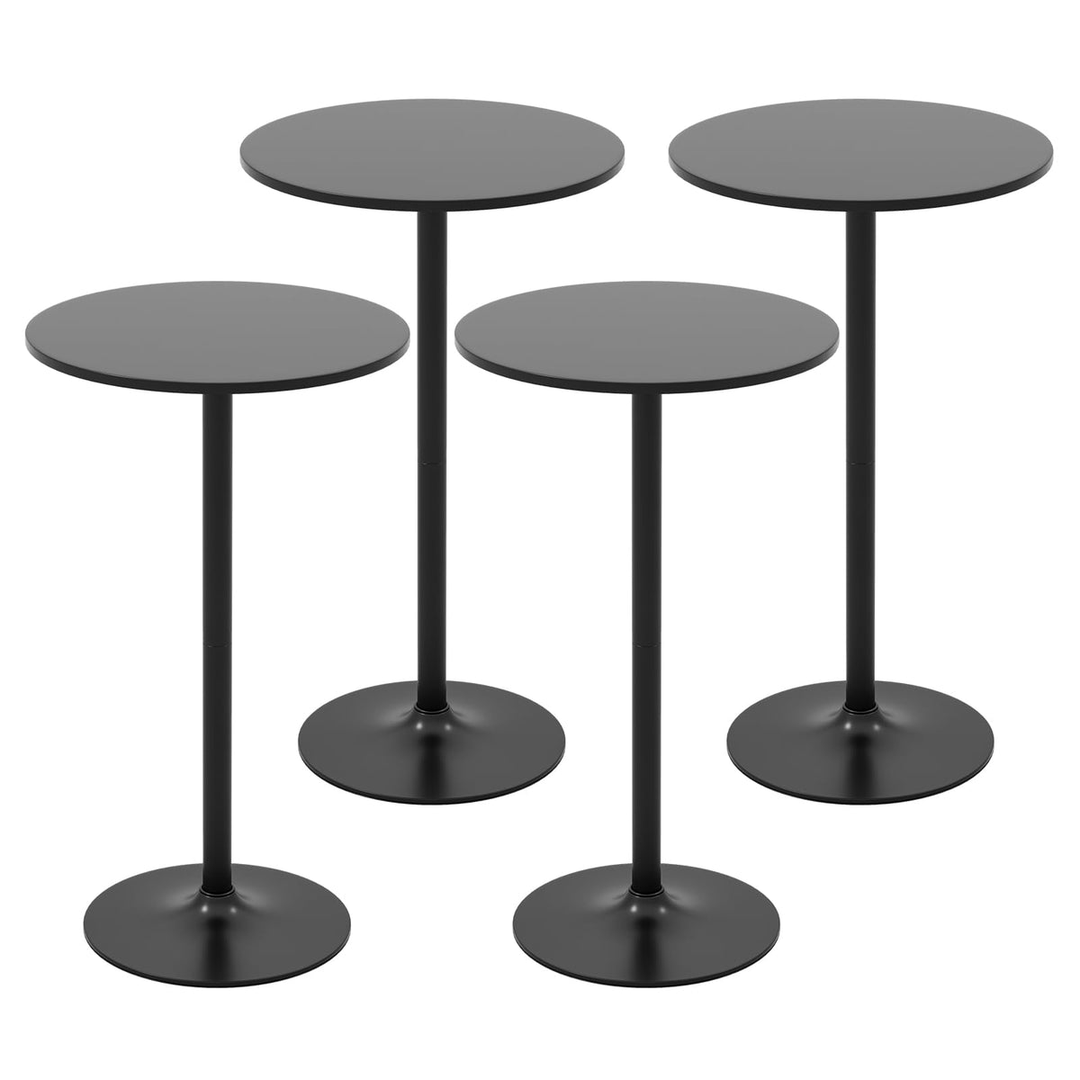 Giantex Two-In-One Bar Table With Detachable Pole, Metal Base, 24' Round Top, 40'/22' Two Convertible Height, Cocktail Table, Coffee Table, Pub Table For Dining Room, Restaurant, Kitchen (4, Black)