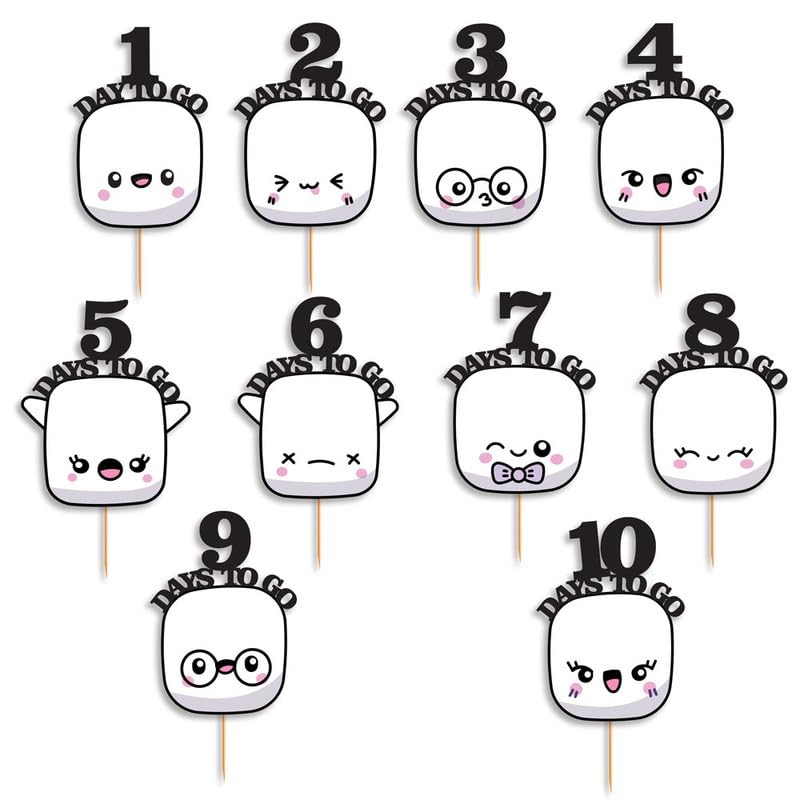 Festiko Cute Emotions Theme Countdown Cards For Birthday/Anniversary/Wedding/Party/Baby Shower, Countdown Toppers Of 110 Days T