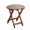 BplusZ Outdoor Small Table Round Folding Side Table, Foldable Wooden End Table for Indoor, Porch, Patio, Camping as Coffee Table