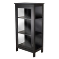 Winsome Poppy Display Cabinet with 3-Sided Tempered Glass, 47.2 H, Black (20523)