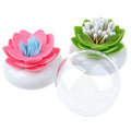 Lotus Cotton Swab Holder,Cotton Bud Small Q-tips Toothpicks Brushes Holder Box Case Storage Organizer Jar with Clear Lid Dustpro