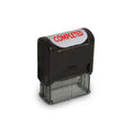 Self Inking Rubber Stamp, Refillable Red Ink Preinstalled With Popular Business Phrases (Completed V1)