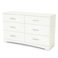 South Shore Gramercy 6-Drawer Double Dresser, Pure White