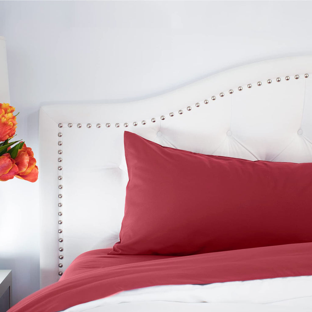 Peachskinsheets Deep Crimson Red Sheet Set - 1500Tc Level Of Softness - Extra Soft Cooling Sheets For Hot Sleepers And Night Swe