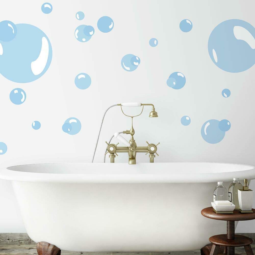 RoomMates RMK1846SCS Bubbles Peel & Stick Wall Decals, Blue 10 inch x 18 inch