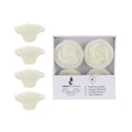 Mega Candles - Unscented 3 Floating Rose Flower Candles - Ivory, Set of 4