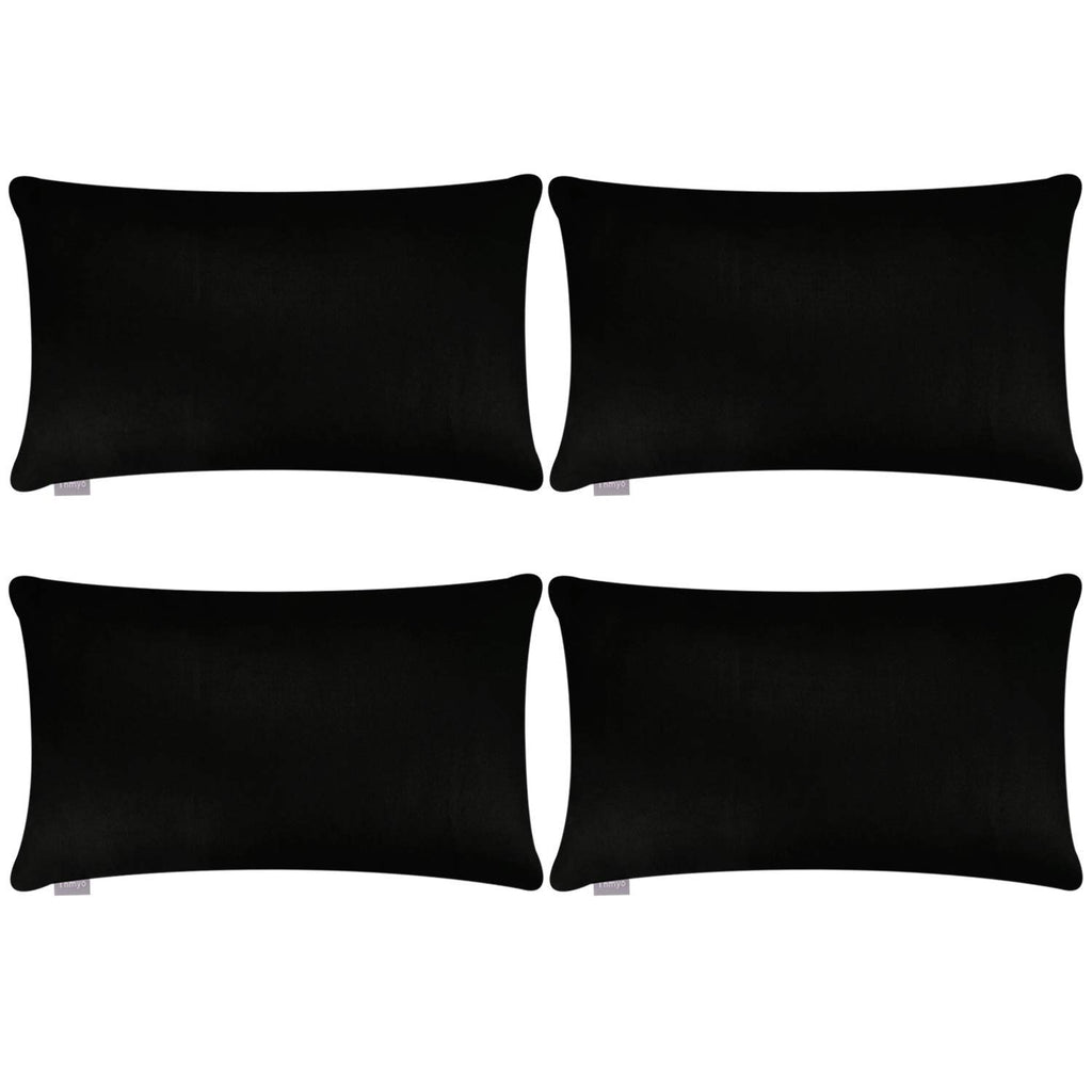 Thmyo 4-Pack 100% Cotton Lumbar Comfortable Solid Decorative Throw Pillow Case Rectangle Cushion Cover Sublimation Blank Pillow 