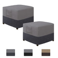 Easy-Going Outdoor Ottoman Cover, Waterproof Patio Ottoman Cover, Heavy Duty Outdoor Furniture Cover With Padded Handles (2 Pack