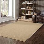 HomeRoots Polypropylene 8’x11’ Solid Sand Beige Indoor Outdoor Area Rug