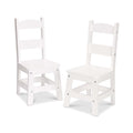 Melissa & Doug Wooden Chairs, Set of 2 - White Furniture for Playroom - Kids Play Chairs, Toddler Activity Chairs, Childrens F