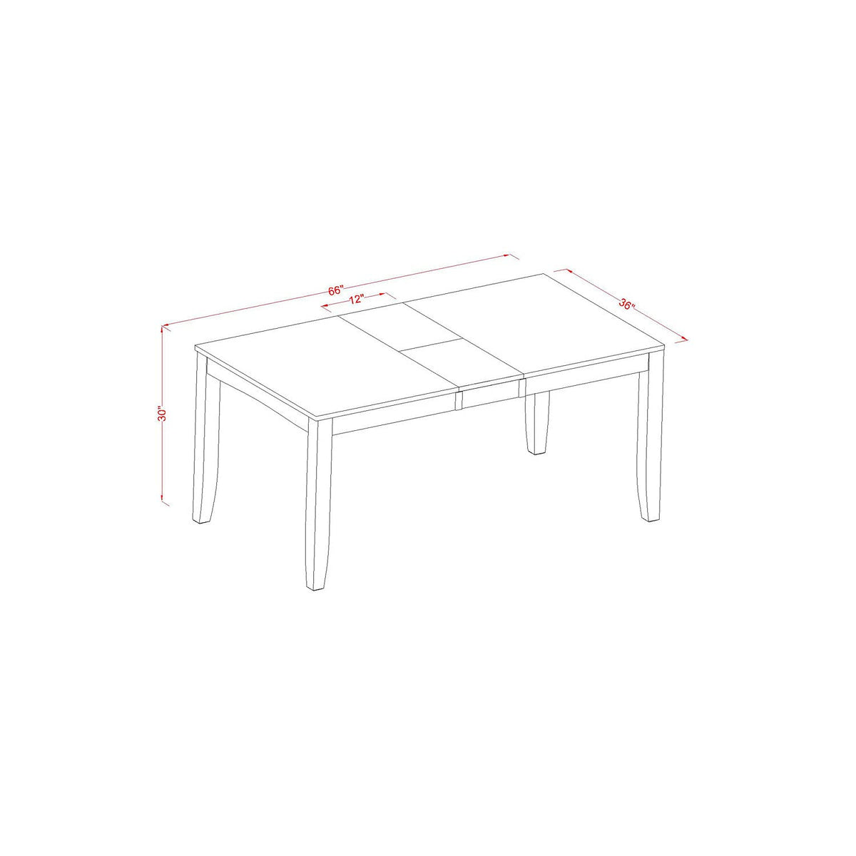East West Furniture LYVA7-ESP-W Lynfield 7 Piece Set Consist of a Rectangle Dining Room Table with Butterfly Leaf and 6 Wooden Seat Chairs, 36x66 Inch