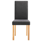 vidaXL 2 pcs Set - Classic Design Dining Chairs - Comfortable Upholstered Seat - Dark Gray Fabric - Sturdy Rubber Wood Frame - Home Dining Room Furniture