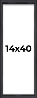 14x40 Shadow Box Frame Contemporary Black | 1'' Depth of Usable Space| Interior Size 14x40 or 40x14 Inches| UV Resistant Acrylic