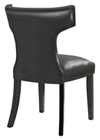Modway Curve Vinyl Set Of 2, Two Dining Chairs, Black