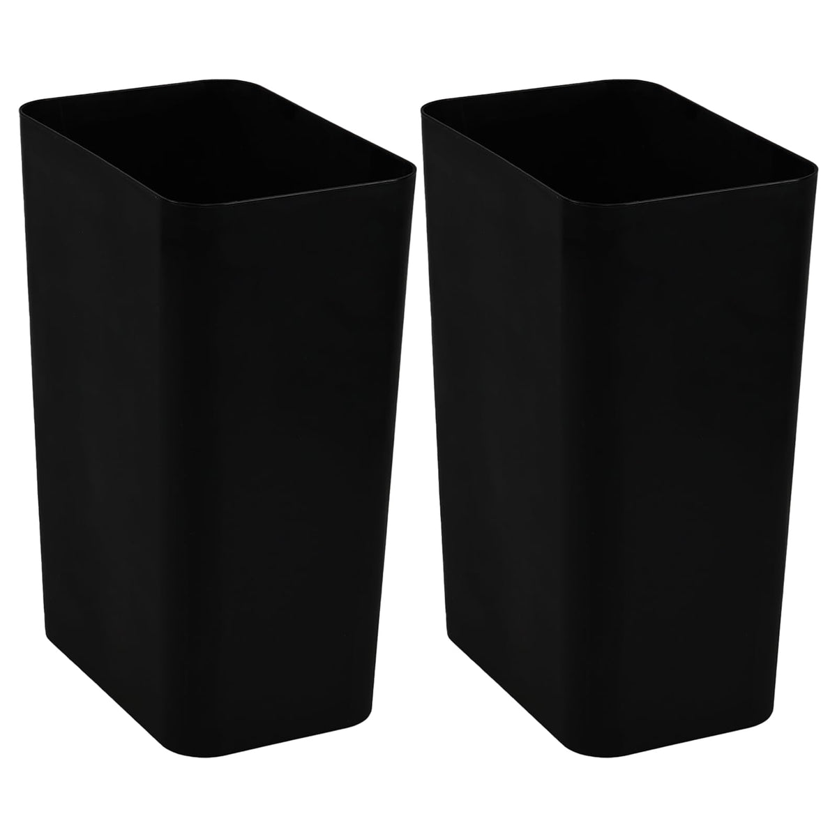 Xowine 2Pack 3 Gallon Silm Opentop Trash Can, Samll Wastebasket, Black