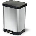 Glad GLD-74506 Stainless Steel Step Trash Can with Clorox Odor Protection | Large Metal Kitchen Garbage Bin with Soft Close Lid,
