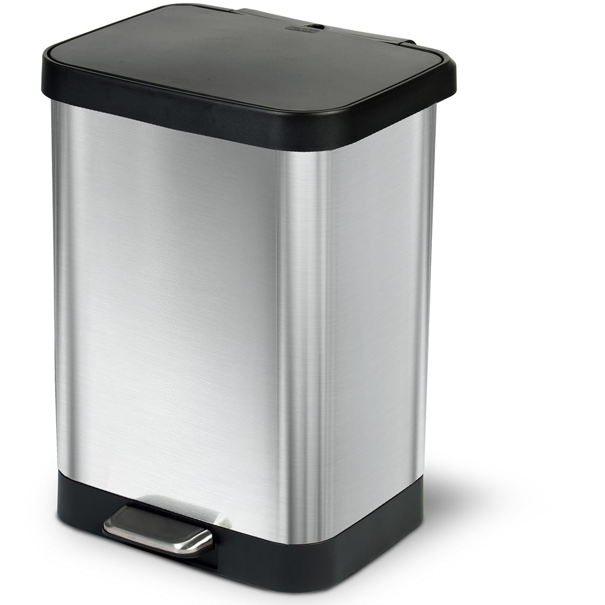 Glad GLD-74506 Stainless Steel Step Trash Can with Clorox Odor Protection | Large Metal Kitchen Garbage Bin with Soft Close Lid,