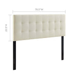Modway Lily Tufted Linen Fabric Upholstered King Headboard in Ivory