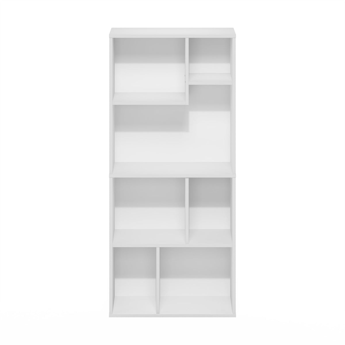 Furinno Daly 7-Cube Irregular Cubes Bookcase, Bookshelf, Storage Organizer, White